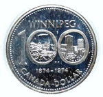 1974 Canada Uk Elizabeth Ii Winnipeg 100YR Proof-like Silver Dollar Coin I98731. Fixed Price $238.20.