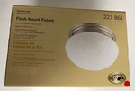 Hampton Bay Flush Mount Fixture Frosted Ribbed Dome Glass Classic Satin Nickel. Fixed Price $29.99.