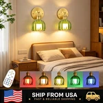 Letry Green Tulip Glass Wall Lamp Remote Control Dimmable Rgb Sconce 2 Pack. Fixed Price $85.84.