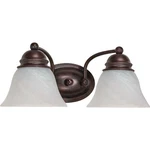 Nuvo Empire 2 Light 15" Vanity W/ Alabaster Glass Bell Shades 60-345. Fixed Price $69.99.