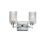Polished Nickel Two Light Wall Sconce From The Rigata Collection. Fixed Price $130.00.