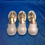 3 Three Wired Weathered Nickel Over Brass Antique Sconces Vintage Shades 60F. Fixed Price $630.00.