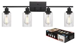 Melucee 4 Lights Sconces Wall Lighting Black With Clear Glass Shade, Industri.... Fixed Price $187.75.