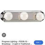 Progress Lighting P3038-15 Broadway 3-LIGHT Chrome Bathroom Vanity. Fixed Price $20.00.