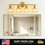 Letry 4-LIGHTS Amber Floral Tulip Glass Shade Vanity Bathroom Wall Sconce. Fixed Price $94.41.