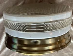 Vintage Architectural Salvage Etched Frosted Glass Flush Mount Light Fixture. Fixed Price $60.00.