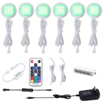 Aiboo Rgb Color Changing Led Under Cabinet Lights Kit Aluminum Slim Puck Lamp.... Fixed Price $66.14.