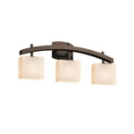 Justice Design Fusion Archway 3 Lt Bath Bar, Rect, Dk Brz, Opal, Incan. Fixed Price $312.00.