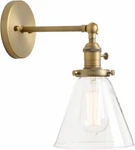 Permo Single Sconce With Funnel Flared Glass Clear Shade 1-LIGHT Wall S.... Fixed Price $29.99.