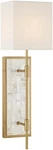 Mid-century Modern White Fabric Wall Sconce With Warm Brass Accent, 22". Fixed Price $396.99.