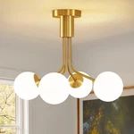 4 Lights Modern Chandelier Gold Semi Flush Mount Ceiling Fixture Sputni.... Fixed Price $84.56.