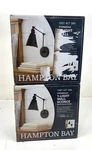 2PK Hampton Bay Stonedale 1-LIGHT Black Plug Hardwired Swing Arm Wall Lamp. Fixed Price $49.99.