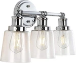 Jonathan Beverly 3-LIGHT Chrome Iron/seeded Glass Led Vanity JYL7532A. Fixed Price $51.99.