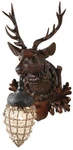 Regal Chocolate Stag Wall Sconce For Lodge Decor. Fixed Price $529.00.
