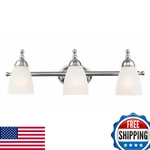 Globe Electric 50783 23 3-LIGHT Vanity Satin Nickel Alabaster Glass. Fixed Price $99.88.