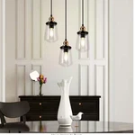 Uolfin Modern Black Brass Cylinder Kitchen Island Pendant Light W/ Glass Shade. Fixed Price $24.99.