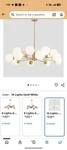 Bokt Modern 16-LIGHT Sputnik Globe Chandelier, Hardwired Brushed Gold 39.4 In. Fixed Price $105.00.