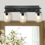 Lmsod Bathroom Wall Fixtures, Industrial Mason Jar 3 Lights, Black. Fixed Price $136.69.