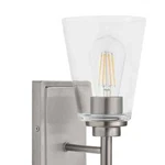 Hampton Bay Wakefield 5.25 In. Brushed Nickel Modern Wall Sconce Clear Glass. Fixed Price $9.49.