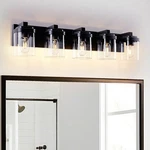 31" 5 Vanity Square Clear Glass Shade Bathroom Mirror Wall Sconce. Fixed Price $106.99.
