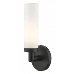 Livex Lighting Aero Single Sconce Black Matte W/white Satin Opal Glass Dimmable. Fixed Price $55.00.