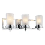 Polished Chrome Avalon Series Contemporary 3 Light Bath & Wall Fixture #21-0522. Fixed Price $59.95.