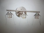 Uixe 17.7 In. 3-LIGHT Brushed Nickel Modern Transitional Bathroom Vanity. Fixed Price $33.20.