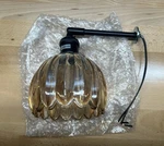 Vintage Wall Sconce With Amber Tulip Glass Lampshade 180 Degree Adjustable Black. Fixed Price $30.00.