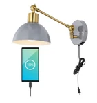 Jonathan 18" Modern Midcentury Iron Usb Charging Port Led Sconce Grey/gold. Fixed Price $48.55.