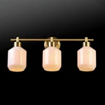 Globe 3-LIGHT Vanity Matte Brass Opal Glass Shades. Fixed Price $79.00.