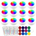 Deitybless 13-COLOR Led Puck Lights With Remote Control 12 Pack, White. Fixed Price $35.94.