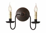 Rustic 2 Candlestick Ashford Wood Wall Sconce Light In Espresso With Salem Brick. Fixed Price $188.95.