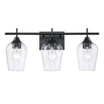 Bel Air Lighting Kieran 21 In. 3-LIGHT Black Bathroom Vanity Light, Clear Glass. Fixed Price $44.95.