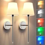 Wall Lights Battery Operated Sconces Set Of 2,SILVER Wireless Sconc.... Fixed Price $59.78.