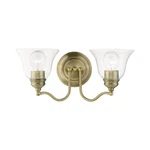 Livex Moreland Light Vanity Sconce, Antique Brass/clear 16932-01. Fixed Price $125.96.