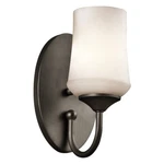 Kichler Aubrey Wall Sconce 1LT, Olde Bronze, Satin Etched Cased Opal - 45568OZ. Fixed Price $91.97.