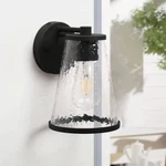 Lnc Matte Black Outdoor Wall Lantern Sconce W/ Cone Textured Glass Shade A05063B. Fixed Price $34.50.