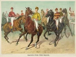 14287.DECOR Poster Print.room Wall Art Design.eager For Horse Race.equine. Fixed Price $25.00.