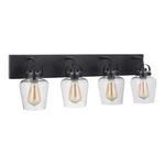 Craftmade Trystan Light Vanity, Flat Black/clear 53504-FB. Fixed Price $159.99.