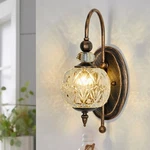 Piepooye Vintage Bronze Wall Sconce With Glass Globe Shade 1 Light,. Fixed Price $93.65.