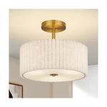 Mid Century Modern Semi Flush Mount Ceiling Light With Pleated ... Usa Fast Ship. Fixed Price $55.58.