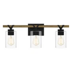 Quoizel Devon Court 3LIGHT Matte Black Vanity With Rustic Wood Accent And. Fixed Price $135.00.