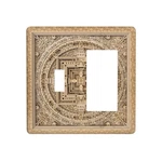 Rustic Wood Kalachakra Mandala 2 Gang Single Toggle Rocker Combination Light .... Fixed Price $25.32.