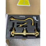 Wowow 2326600 Bathroom Lavatory Sink Faucet Set Brass Double Handle Wall Mounted. Fixed Price $93.49.