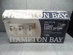 Hampton Bay Regan 21 In. 3-LIGHT Brushed Nickel Bathroom Vanity DS19268. Fixed Price $38.99.