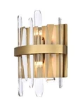 Wall Sconce Crystal Bathroom Hallway Dining Satin Gold Vanity Light Fixture. Fixed Price $227.22.