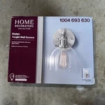Home Decorators Evelyn 6 In. 1-LIGHT Brushed Nickel Industrial Wall Sconce. Fixed Price $19.99.