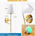 Niorsun 25.4 Inch Battery Operated Wall Sconce Set Of 2,GOLD Rechargeable. Fixed Price $59.99.