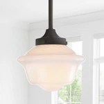 Jonathan Y 7.25" Adjustable Drop Metal/glass Pendant, Oil Rubbed Bronze. Fixed Price $90.99.