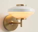 Pottery Barn Hampshire Milk Glass Sconce-open Box. Fixed Price $159.00.